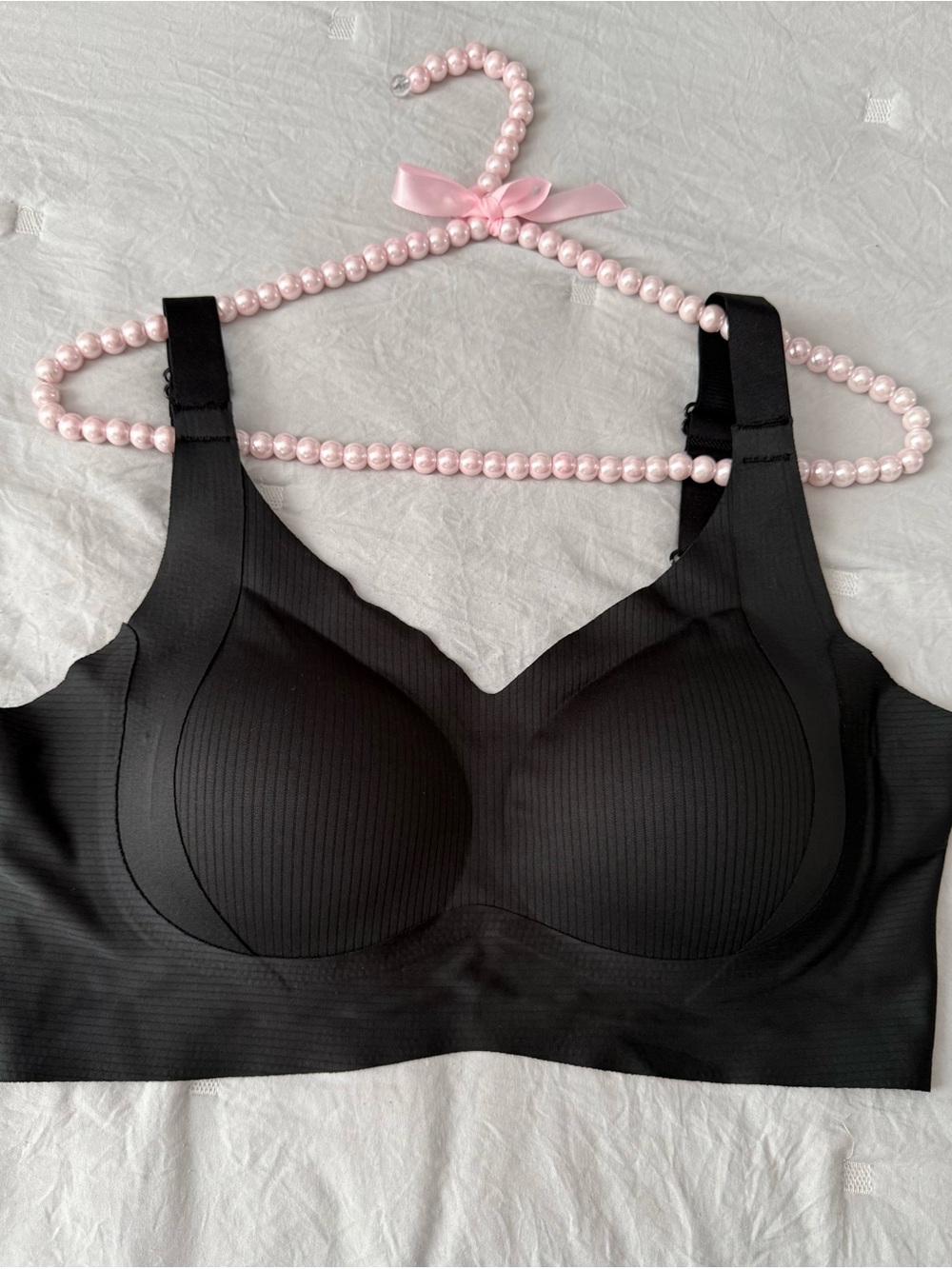 SHEIN Padded Seamless Ribbed Bra Black XL NWT